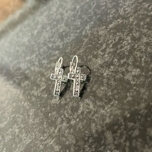 Silver Cross Earrings